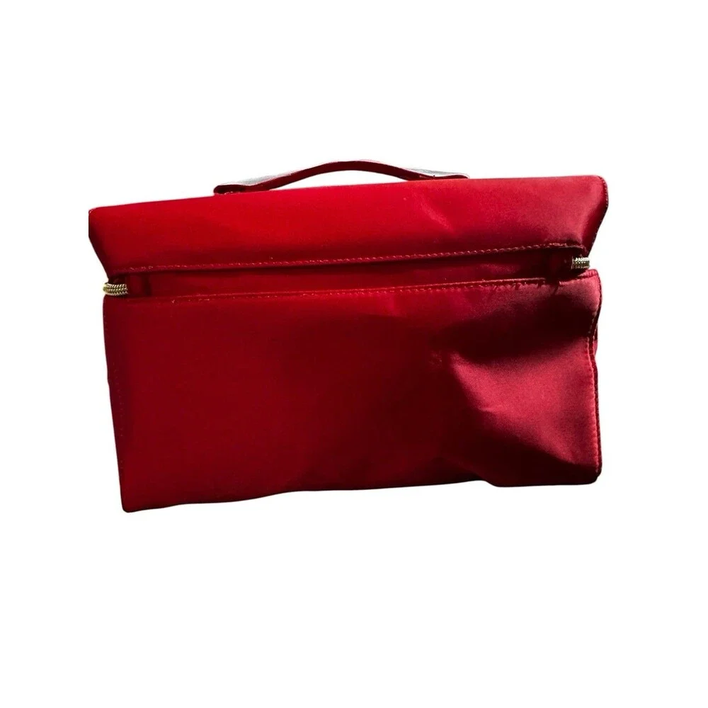 Estée Lauder Red Makeup Bag Cosmetic Case w/ Handle, Zipper Closure NWOT